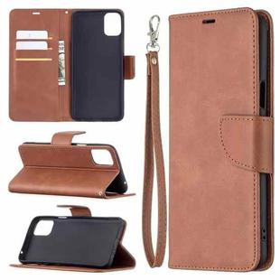 For LG K42 Retro Lambskin Texture Pure Color Horizontal Flip PU Leather Case with Holder & Card Slots & Wallet & Lanyard(Brown)