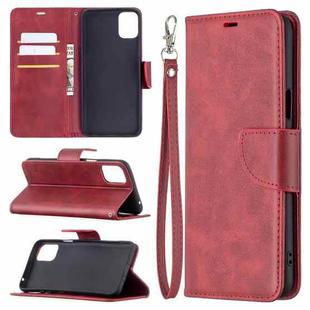 For LG K42 Retro Lambskin Texture Pure Color Horizontal Flip PU Leather Case with Holder & Card Slots & Wallet & Lanyard(Red)