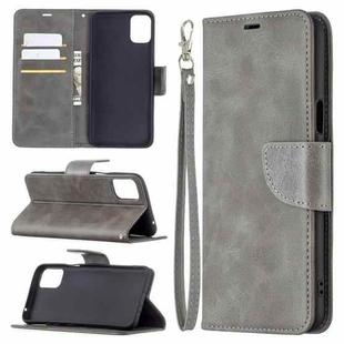 For LG K42 Retro Lambskin Texture Pure Color Horizontal Flip PU Leather Case with Holder & Card Slots & Wallet & Lanyard(Grey)