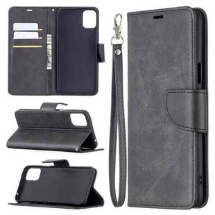 For LG K42 Retro Lambskin Texture Pure Color Horizontal Flip PU Leather Case with Holder & Card Slots & Wallet & Lanyard(Black)