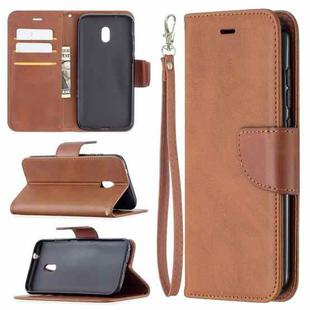 For Nokia C1 Plus Retro Lambskin Texture Pure Color Horizontal Flip PU Leather Case with Holder & Card Slots & Wallet & Lanyard(Brown)