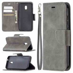 For Nokia C1 Plus Retro Lambskin Texture Pure Color Horizontal Flip PU Leather Case with Holder & Card Slots & Wallet & Lanyard(Grey)