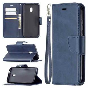 For Nokia C1 Plus Retro Lambskin Texture Pure Color Horizontal Flip PU Leather Case with Holder & Card Slots & Wallet & Lanyard(Blue)