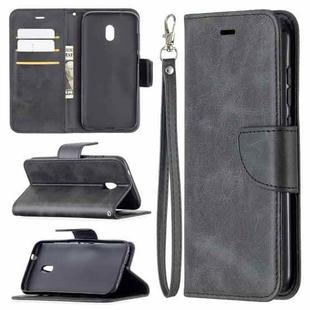 For Nokia C1 Plus Retro Lambskin Texture Pure Color Horizontal Flip PU Leather Case with Holder & Card Slots & Wallet & Lanyard(Black)