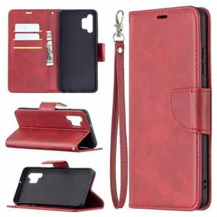 For Samsung Galaxy A32 4G Retro Lambskin Texture Pure Color Horizontal Flip PU Leather Case with Holder & Card Slots & Wallet & Lanyard(Red)