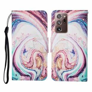 For Samsung Galaxy Note20 Ultra Colored Drawing Pattern Horizontal Flip Leather Case with Holder & Card Slots & Wallet & Lanyard(Whirlpool Marble)