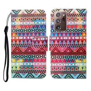 For Samsung Galaxy Note20 Ultra Colored Drawing Pattern Horizontal Flip Leather Case with Holder & Card Slots & Wallet & Lanyard(Tribal Ethnic Style)