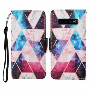 For Samsung Galaxy S10 Colored Drawing Pattern Horizontal Flip Leather Case with Holder & Card Slots & Wallet & Lanyard(Starry Marble)