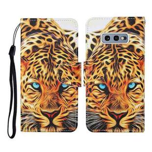 For Samsung Galaxy S10e Colored Drawing Pattern Horizontal Flip Leather Case with Holder & Card Slots & Wallet & Lanyard(Yellow Leopard)