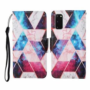 For Samsung Galaxy S20 Colored Drawing Pattern Horizontal Flip Leather Case with Holder & Card Slots & Wallet & Lanyard(Starry Marble)