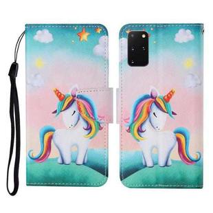 For Samsung Galaxy S20+ Colored Drawing Pattern Horizontal Flip Leather Case with Holder & Card Slots & Wallet & Lanyard(Rainbow Unicorn)
