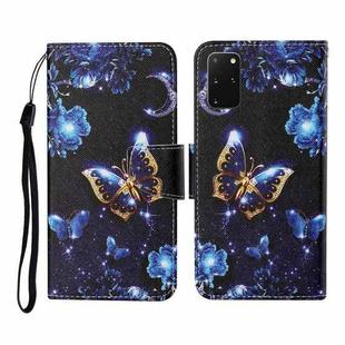 For Samsung Galaxy S20+ Colored Drawing Pattern Horizontal Flip Leather Case with Holder & Card Slots & Wallet & Lanyard(Moon Butterfly)