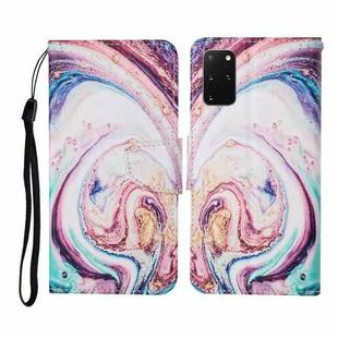 For Samsung Galaxy S20+ Colored Drawing Pattern Horizontal Flip Leather Case with Holder & Card Slots & Wallet & Lanyard(Whirlpool Marble)