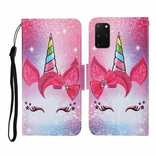 For Samsung Galaxy S20+ Colored Drawing Pattern Horizontal Flip Leather Case with Holder & Card Slots & Wallet & Lanyard(Eyelash Unicorn)