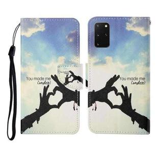 For Samsung Galaxy S20+ Colored Drawing Pattern Horizontal Flip Leather Case with Holder & Card Slots & Wallet & Lanyard(Love Gesture)