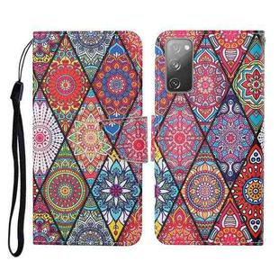 For Samsung Galaxy S20 FE Colored Drawing Pattern Horizontal Flip Leather Case with Holder & Card Slots & Wallet & Lanyard(Rhombus Totem)