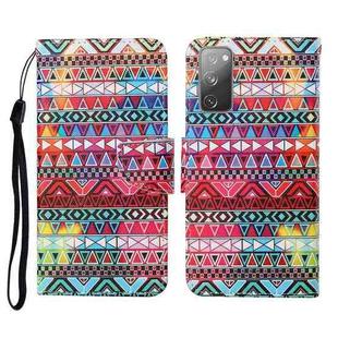 For Samsung Galaxy S20 FE Colored Drawing Pattern Horizontal Flip Leather Case with Holder & Card Slots & Wallet & Lanyard(Tribal Ethnic Style)