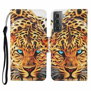 For Samsung Galaxy S21 5G Colored Drawing Pattern Horizontal Flip Leather Case with Holder & Card Slots & Wallet & Lanyard(Yellow Leopard)