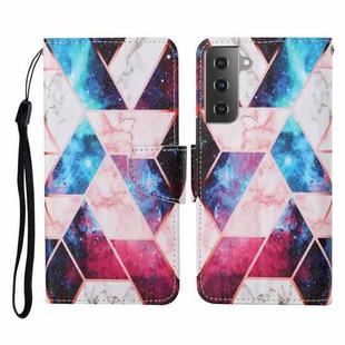 For Samsung Galaxy S21+ 5G Colored Drawing Pattern Horizontal Flip Leather Case with Holder & Card Slots & Wallet & Lanyard(Starry Marble)
