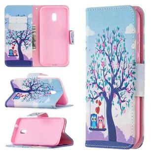 For Nokia C1 Plus Colored Drawing Pattern Horizontal Flip Leather Case with Holder & Card Slots & Wallet(Owl)