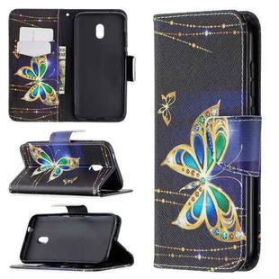 For Nokia C1 Plus Colored Drawing Pattern Horizontal Flip Leather Case with Holder & Card Slots & Wallet(Big Butterfly)