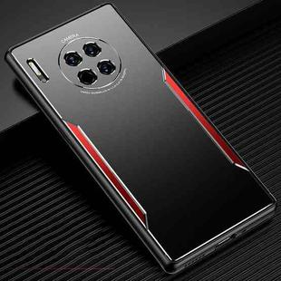 For Huawei Mate 30 Blade Series TPU Frame + Titanium Alloy Sand Blasting Technology Backplane + Color Aluminum Alloy Decorative Edge Mobile Phone Protective Shell(Black + Red)