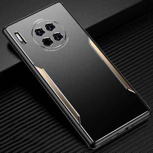 For Huawei Mate 30 Blade Series TPU Frame + Titanium Alloy Sand Blasting Technology Backplane + Color Aluminum Alloy Decorative Edge Mobile Phone Protective Shell(Black + Gold)