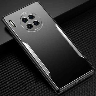 For Huawei Mate 30 Pro Blade Series TPU Frame + Titanium Alloy Sand Blasting Technology Backplane + Color Aluminum Alloy Decorative Edge Mobile Phone Protective Shell(Black + Silver)