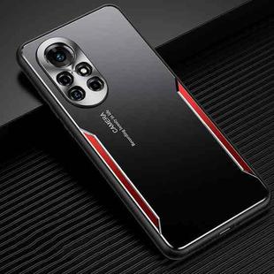 For Huawei nova 8 5G Blade Series TPU Frame + Titanium Alloy Sand Blasting Technology Backplane + Color Aluminum Alloy Decorative Edge Mobile Phone Protective Shell(Black + Red)