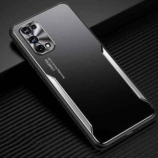 For OPPO Realme X7 Pro Blade Series TPU Frame + Titanium Alloy Sand Blasting Technology Backplane + Color Aluminum Alloy Decorative Edge Mobile Phone Protective Shell(Black + Silver)