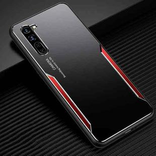 For OPPO Reno3 Blade Series TPU Frame + Titanium Alloy Sand Blasting Technology Backplane + Color Aluminum Alloy Decorative Edge Mobile Phone Protective Shell(Black + Red)