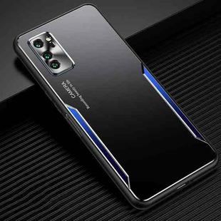 For Honor V30 Blade Series TPU Frame + Titanium Alloy Sand Blasting Technology Backplane + Color Aluminum Alloy Decorative Edge Mobile Phone Protective Shell(Black + Blue)