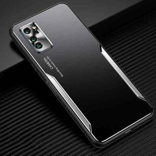 For Honor V30 Blade Series TPU Frame + Titanium Alloy Sand Blasting Technology Backplane + Color Aluminum Alloy Decorative Edge Mobile Phone Protective Shell(Black + Silver)