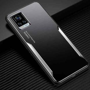 For vivo S7 Blade Series TPU Frame + Titanium Alloy Sand Blasting Technology Backplane + Color Aluminum Alloy Decorative Edge Mobile Phone Protective Shell(Black + Silver)