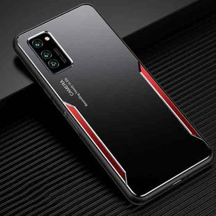 For Honor V30 Pro Blade Series TPU Frame + Titanium Alloy Sand Blasting Technology Backplane + Color Aluminum Alloy Decorative Edge Mobile Phone Protective Shell(Black + Red)