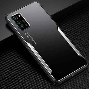 For Honor V30 Pro Blade Series TPU Frame + Titanium Alloy Sand Blasting Technology Backplane + Color Aluminum Alloy Decorative Edge Mobile Phone Protective Shell(Black + Silver)