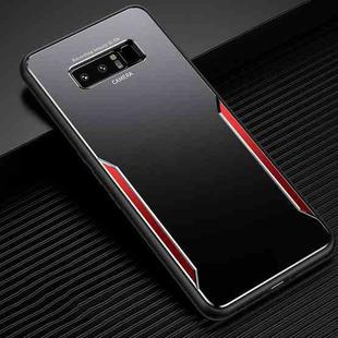 For Samsung Galaxy Note8 Blade Series TPU Frame + Titanium Alloy Sand Blasting Technology Backplane + Color Aluminum Alloy Decorative Edge Mobile Phone Protective Shell(Black + Red)