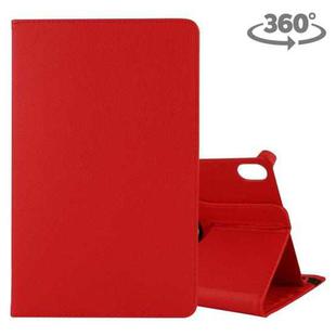 For Lenovo M10 Litchi Texture Horizontal Flip 360 Degrees Rotation Leather Case with Holder(Red)