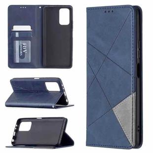 For Xiaomi Redmi Note 10 Pro Rhombus Texture Horizontal Flip Magnetic Leather Case with Holder & Card Slots(Blue)