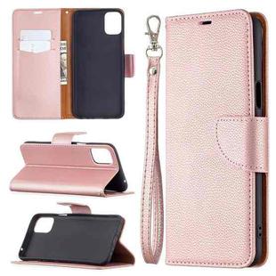 For LG K42 Litchi Texture Pure Color Horizontal Flip Leather Case with Holder & Card Slots & Wallet & Lanyard(Rose Gold)