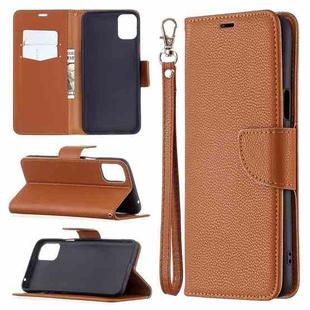 For LG K42 Litchi Texture Pure Color Horizontal Flip Leather Case with Holder & Card Slots & Wallet & Lanyard(Brown)