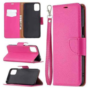 For LG K42 Litchi Texture Pure Color Horizontal Flip Leather Case with Holder & Card Slots & Wallet & Lanyard(Rose Red)