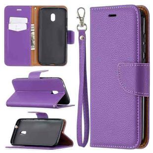 For Nokia C1 Plus Litchi Texture Pure Color Horizontal Flip Leather Case with Holder & Card Slots & Wallet & Lanyard(Purple)