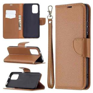 For Xiaomi Redmi Note 10 4G Litchi Texture Pure Color Horizontal Flip Leather Case with Holder & Card Slots & Wallet & Lanyard(Brown)