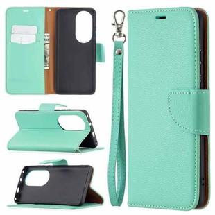 For Huawei P50 Pro Litchi Texture Pure Color Horizontal Flip Leather Case with Holder & Card Slots & Wallet & Lanyard(Green)