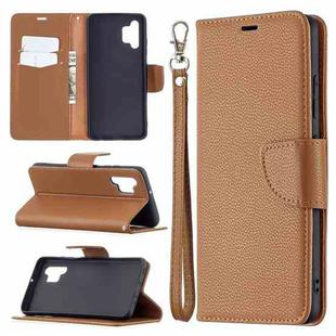 For Samsung Galaxy A32 4G Litchi Texture Pure Color Horizontal Flip Leather Case with Holder & Card Slots & Wallet & Lanyard(Brown)