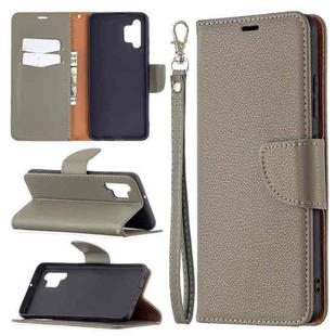 For Samsung Galaxy A32 4G Litchi Texture Pure Color Horizontal Flip Leather Case with Holder & Card Slots & Wallet & Lanyard(Grey)