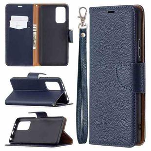 For Xiaomi Redmi Note 10 Pro Litchi Texture Pure Color Horizontal Flip Leather Case with Holder & Card Slots & Wallet & Lanyard(Dark Blue)