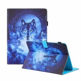 Universal Colored Drawing Horizontal Flip PU Leather Case with Holder & Card Slots & Wallet, Specification:7 inch(Moon Wolf)