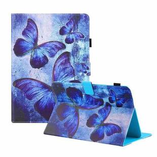 Universal Colored Drawing Horizontal Flip PU Leather Case with Holder & Card Slots & Wallet, Specification:7 inch(Blue Butterflies)